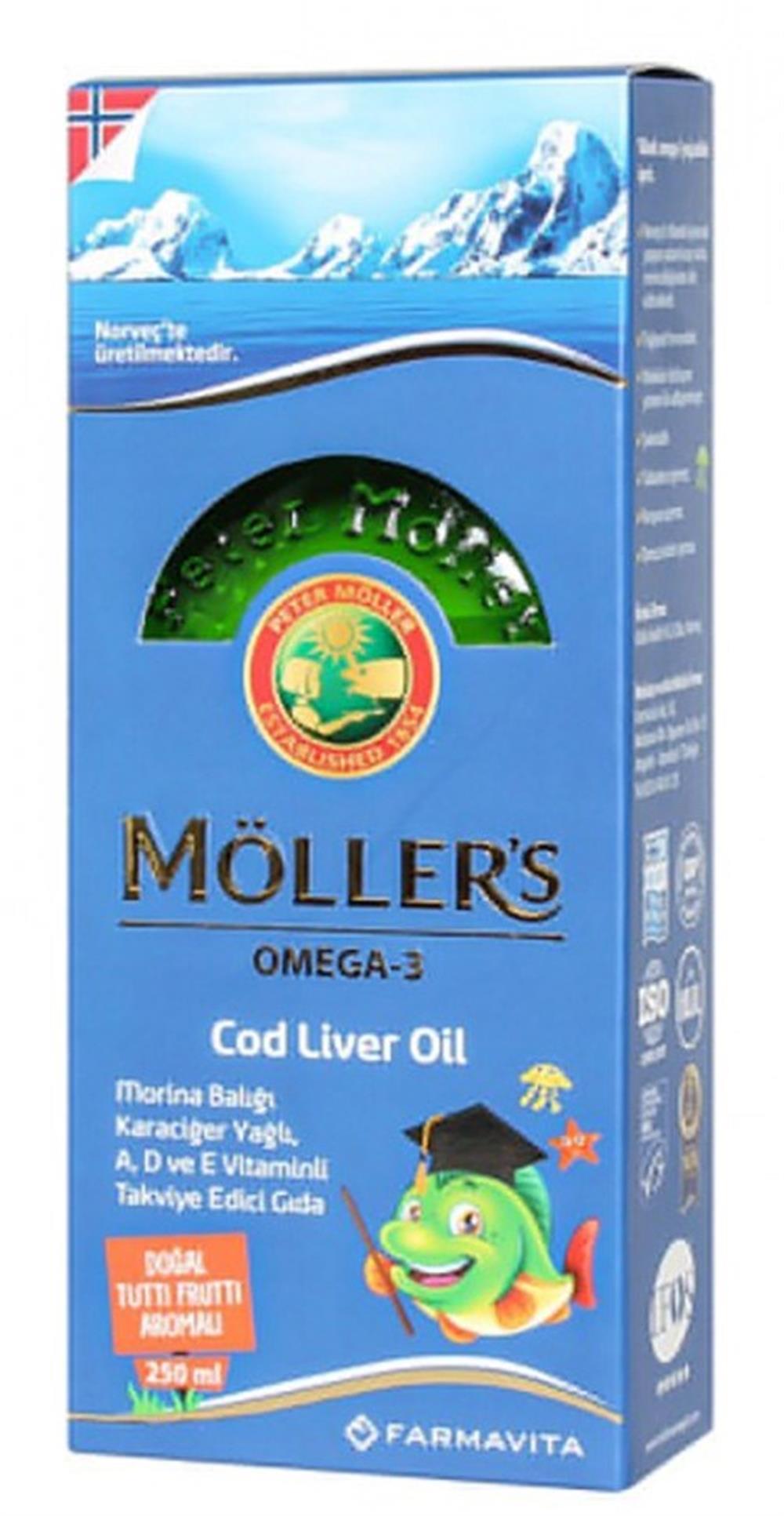 Möller's Omega-3 Balık Yağı Şurup 250 ml - Tutti Frutti Aromalı