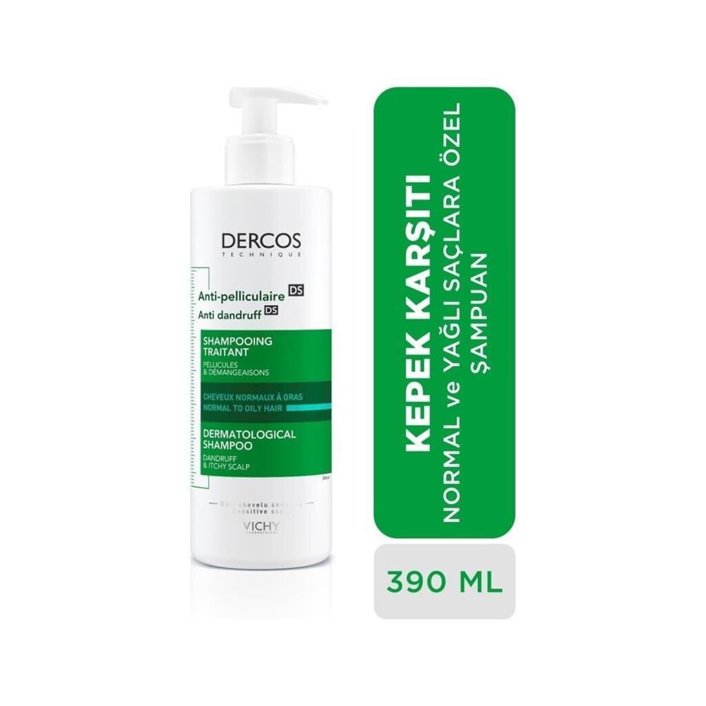 Vichy Dercos Anti-Dandruff Normal ve Yağlı Saçlar İçin Kepek Karşıtı Şampuan 390 ML