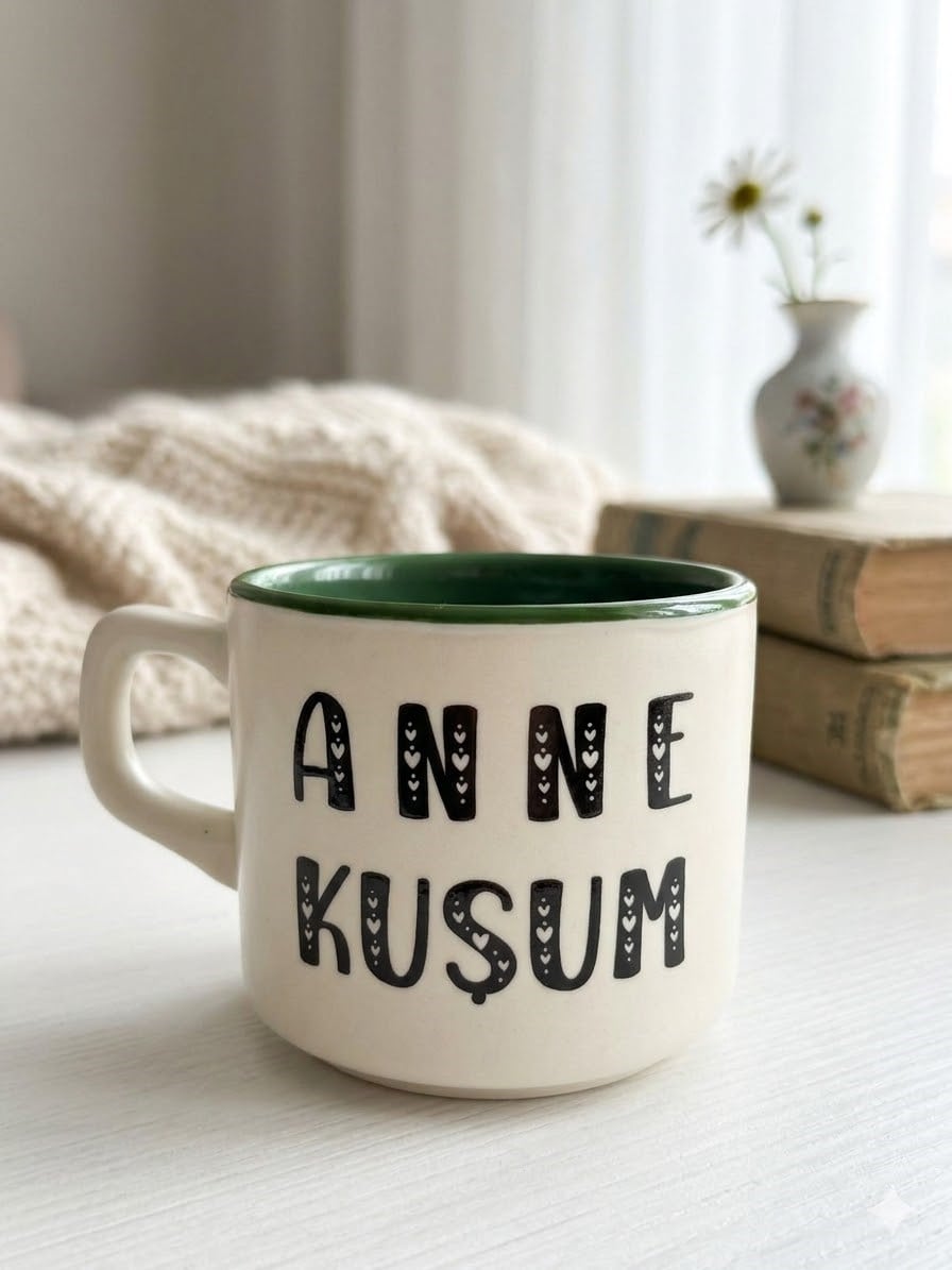 Anne Kuşum Beyaz Venüs Kupa -Hediyelik Kupa Fincan 