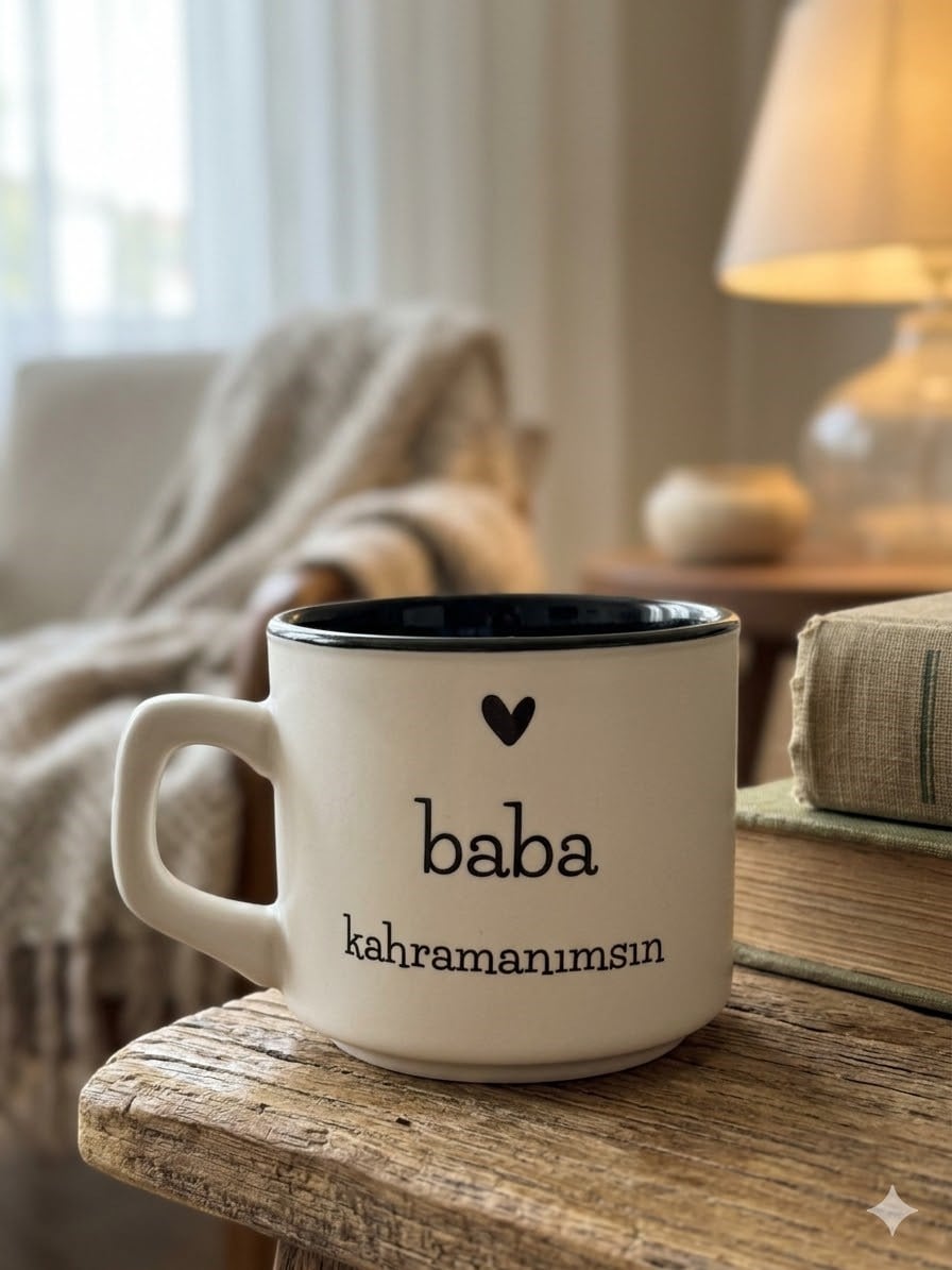 Baba Kahramanımsın Beyaz Venüs Kupa -Hediyelik Kupa Fincan Mug