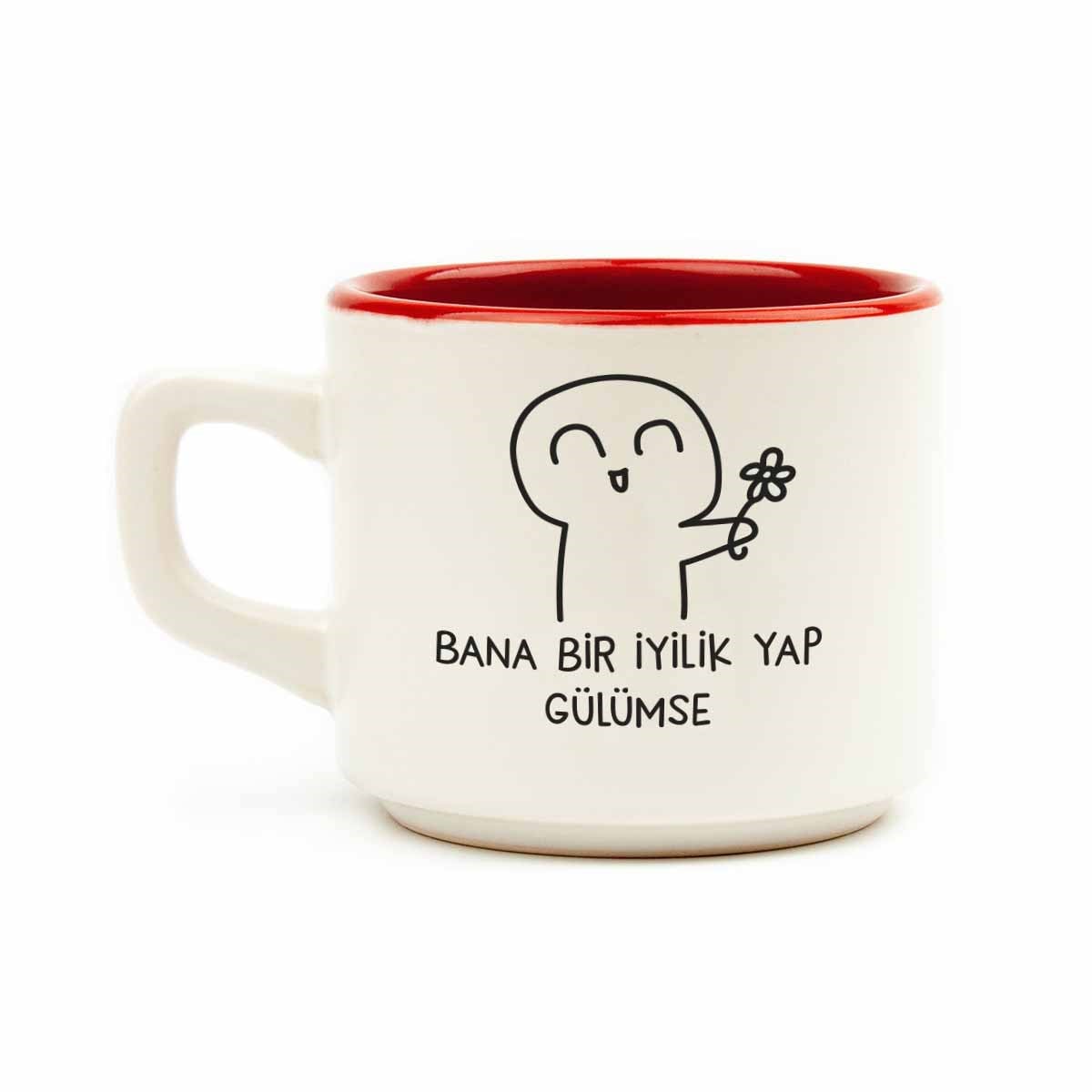 Bana Bir İyilik Yap Gülümse Beyaz Venüs Kupa - Hediyelik Kupa Fincan Mug