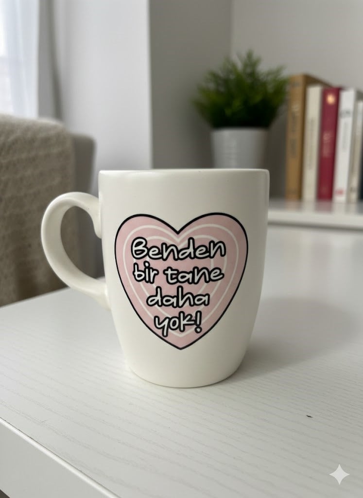Benden Bir Tane Daha Yok! Krem Oval Kupa - Hediyelik Kupa Fincan Mug