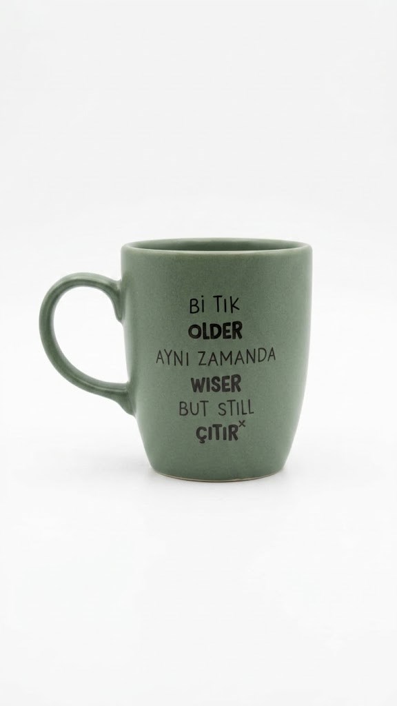 Bi Tık Older Yeşil Oval Kupa - Hediyelik Kupa Fincan Mug