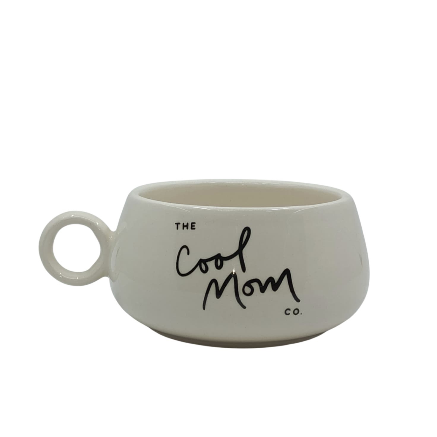 Cool Mom Baskılı El Yapımı Krem Parlak Luna Kupa - El İşçiliği Hediyelik Kupa Bardak