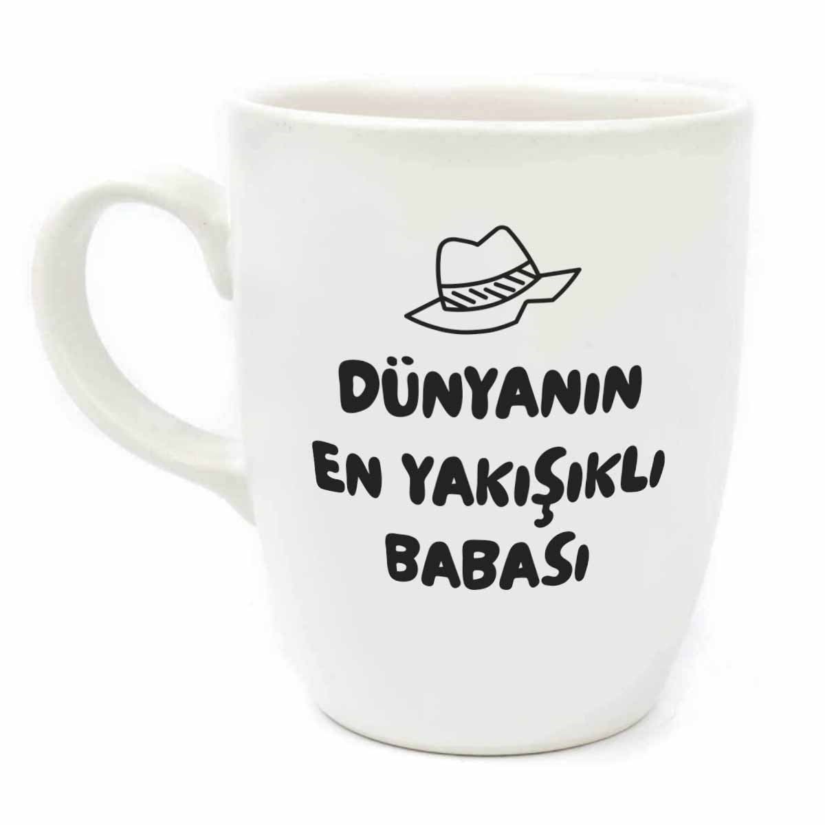 Dünyanın En Yakışıklı Babası Krem Oval Kupa - Hediye Seramik Kupa