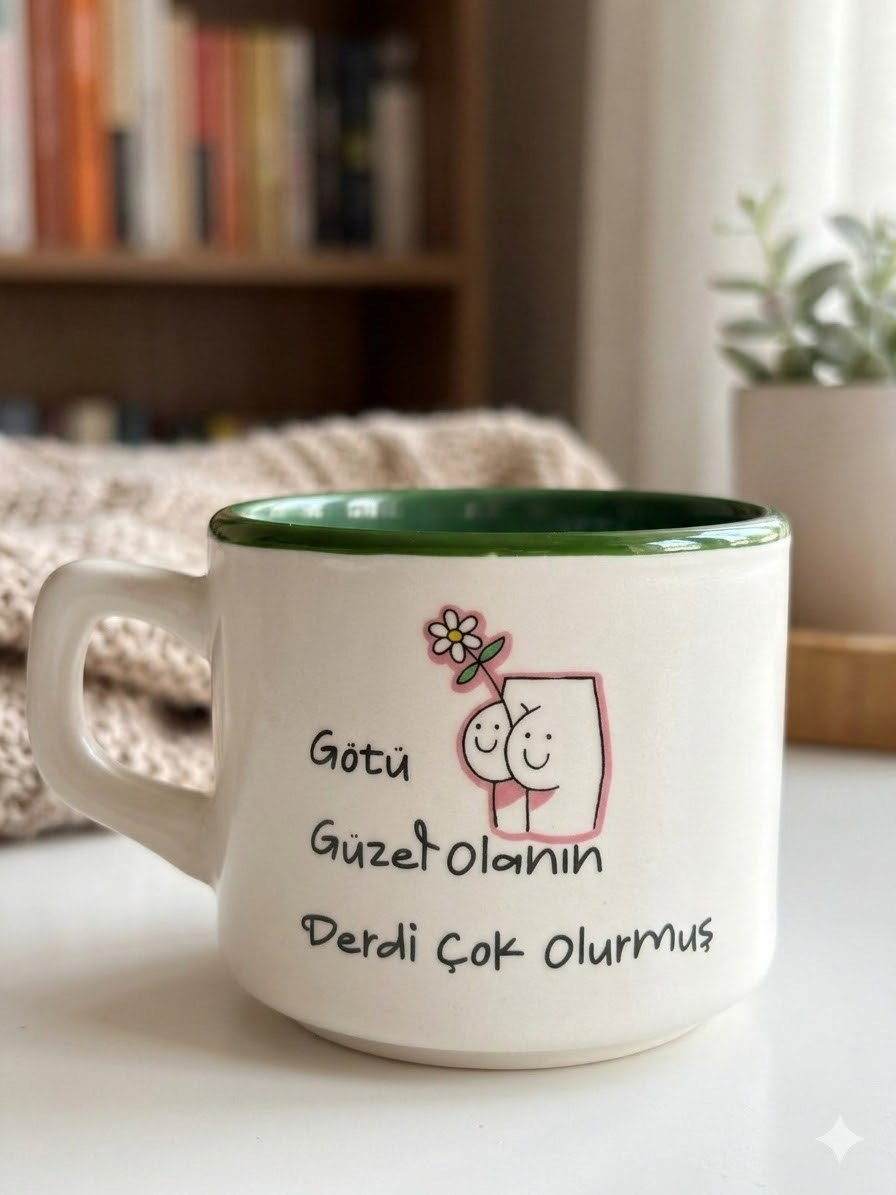 Götü Güzel Olanın Derdi Çok Olurmuş Beyaz Venüs Kupa -Hediyelik Kupa Fincan 