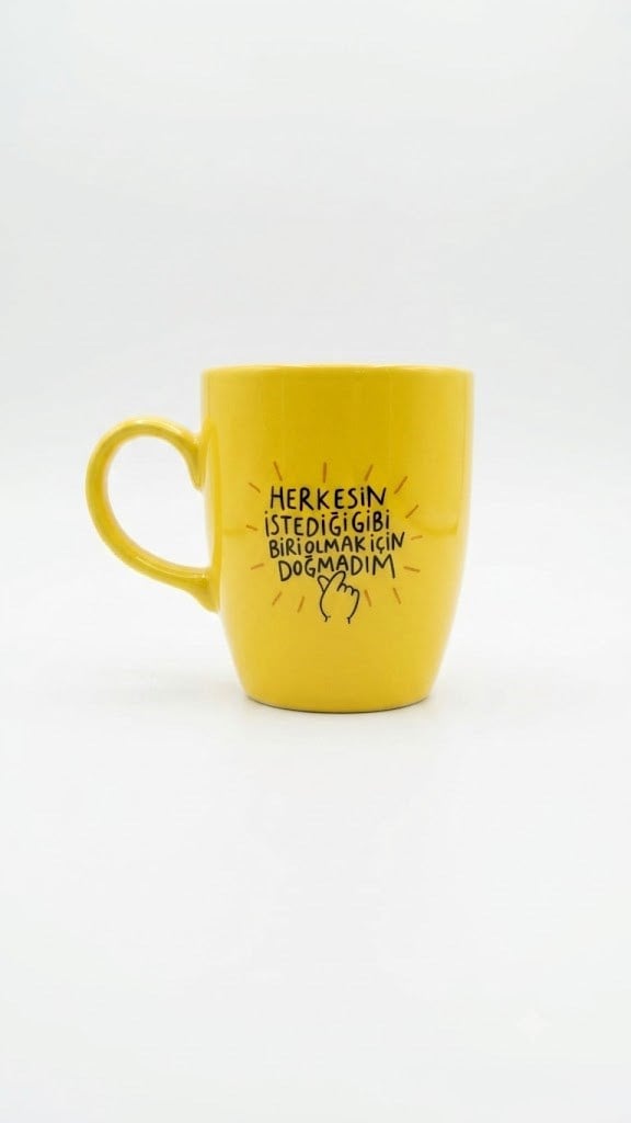 Herkesin İstediği Gibi Sarı Oval Kupa - Hediyelik Kupa Fincan Mug