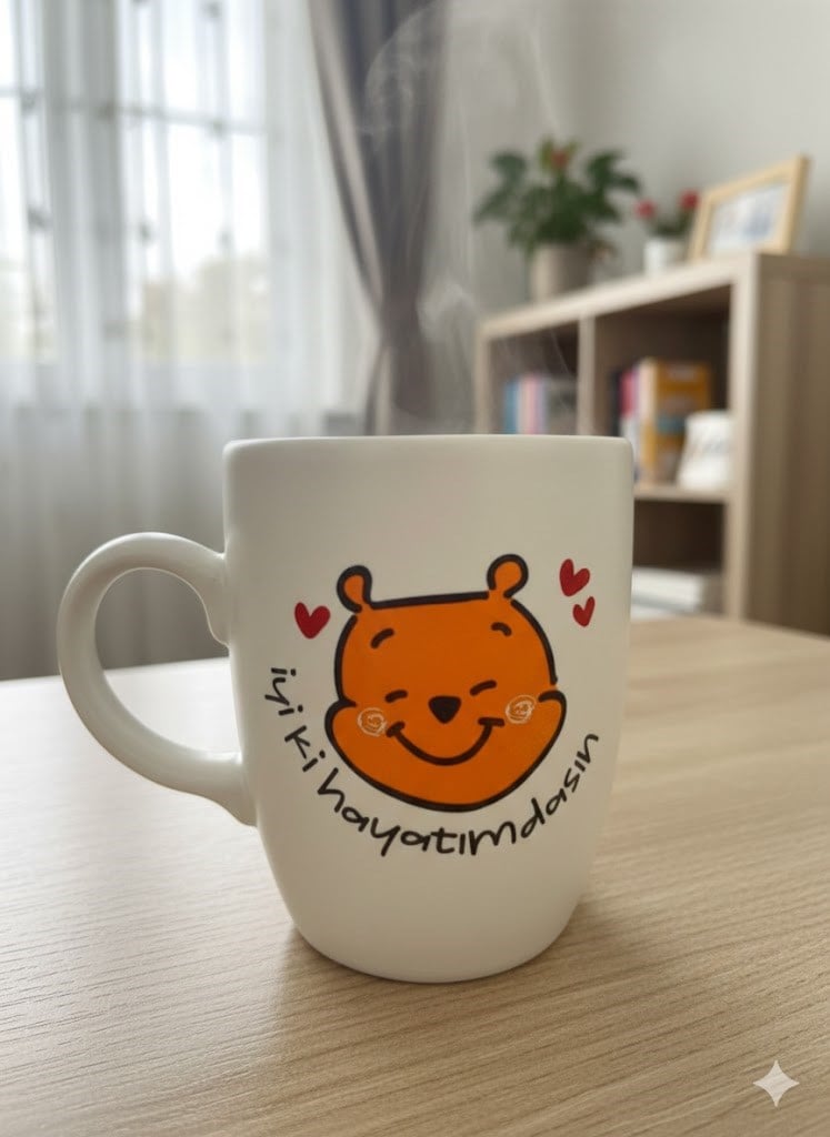 İyi Ki Hayatımdasın Krem Oval Kupa - Hediyelik Kupa Fincan Mug