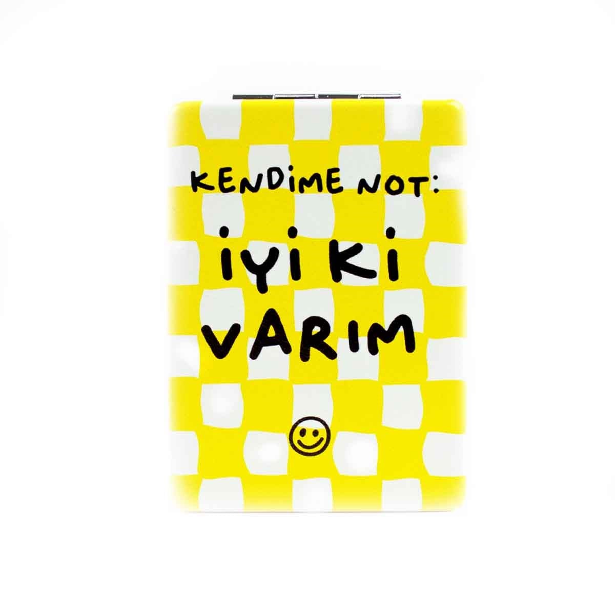 Kendime Not: İyi Ki Varım! Makyaj Aynası - Kompakt Cep Aynası