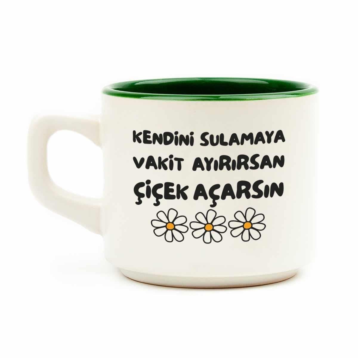 Kendini Sulamaya Vakit Ayırırsan Çiçek Açarsın Beyaz Venüs Kupa - Hediye Seramik Kupa
