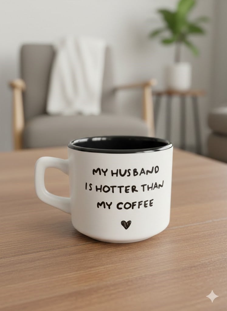 My Husband Is Hotter Than My Coffee Beyaz Venüs Kupa -Hediyelik Kupa Fincan Mug