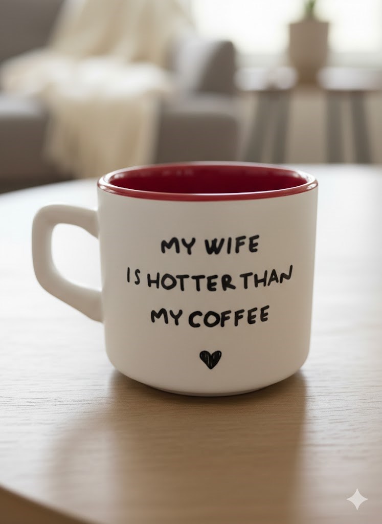 My Wıfe Is Hotter Than My CoffeeBeyaz Venüs Kupa - Hediyelik Kupa Fincan Mug