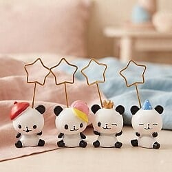 Panda Figürlü 4’lü Notluk Seti-Dekoratif Masaüstü Not Tutucu