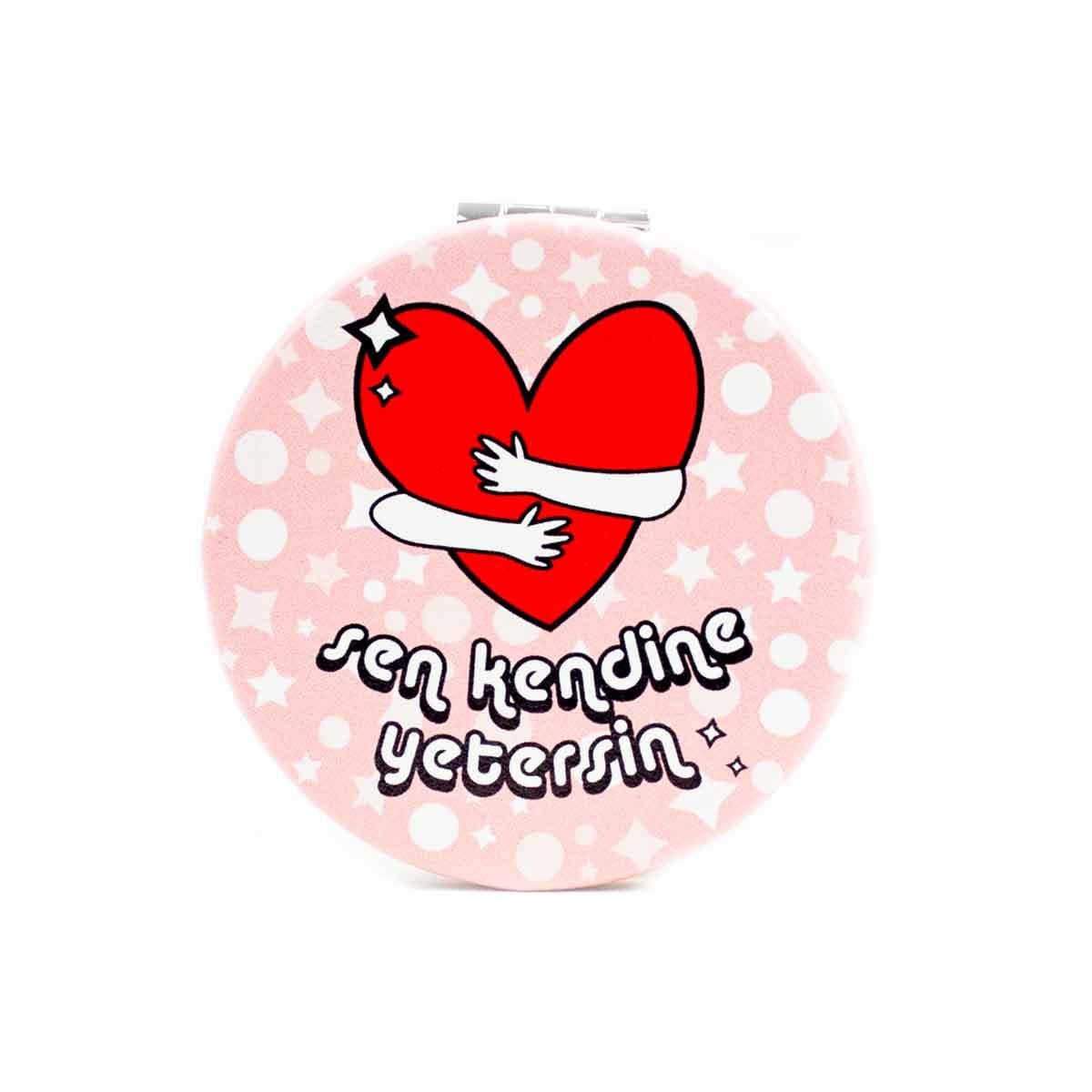 Sen Kendine Yetersin! Cep Çanta Makyaj Aynası - Kompakt Cep Aynası