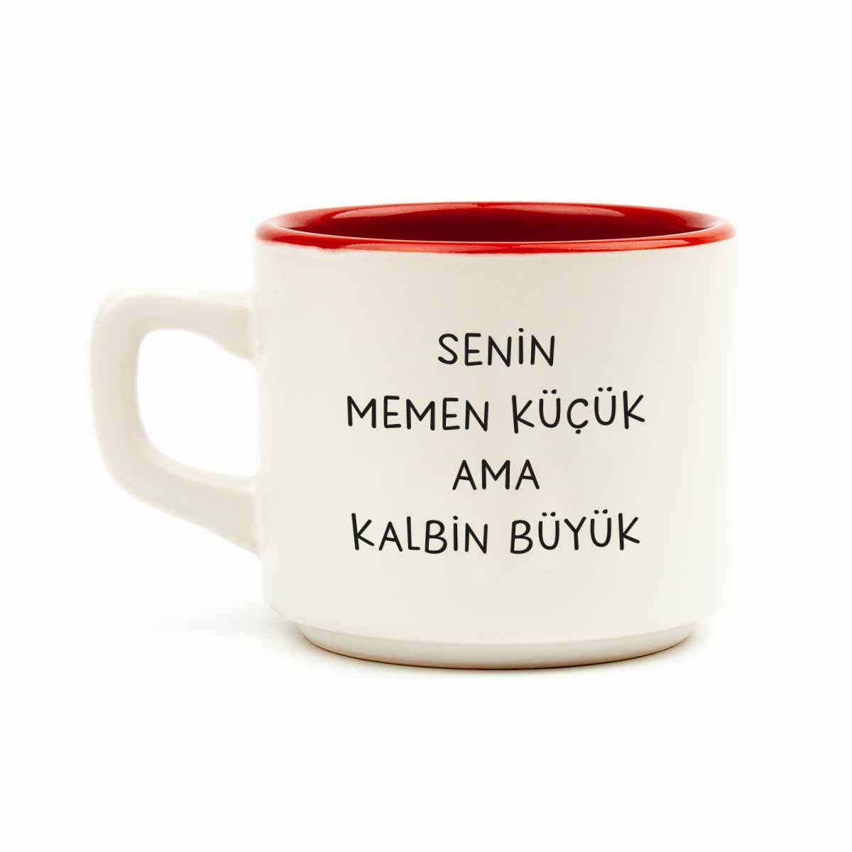 Senin Memen Küçük Ama Kalbin Büyük Beyaz Venüs Kupa-Hediyelik Kupa Fincan