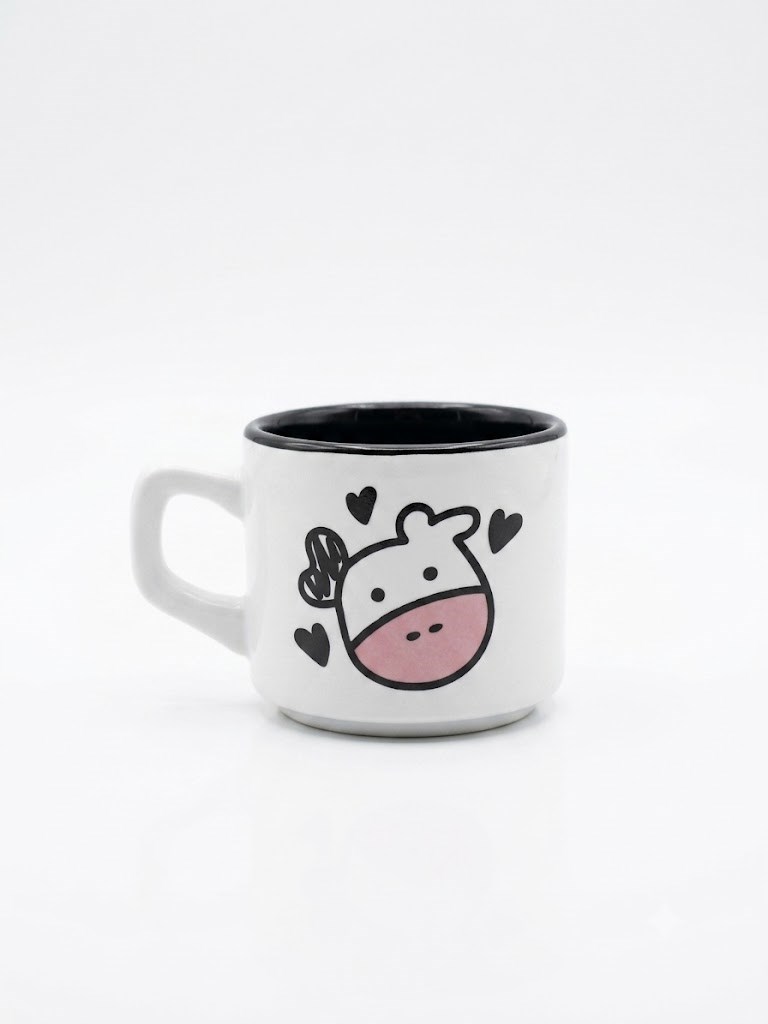 Sevimli İnek Tasarımlı Beyaz Venüs Kupa - Hediyelik Kupa Fincan Mug