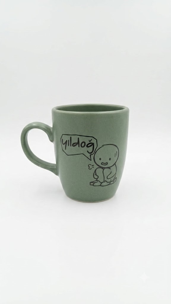 Yıldoğ Yeşil Oval Kupa - Hediyelik Kupa Fincan Mug