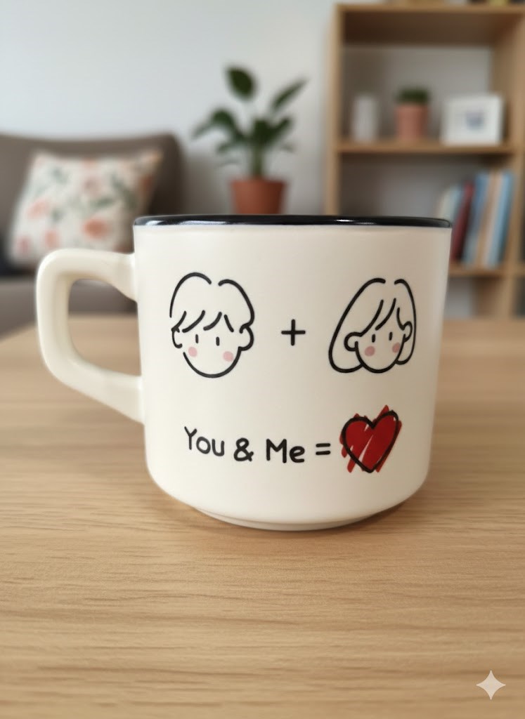 You & Me Beyaz Venüs Kupa -Hediyelik Kupa Fincan Mug