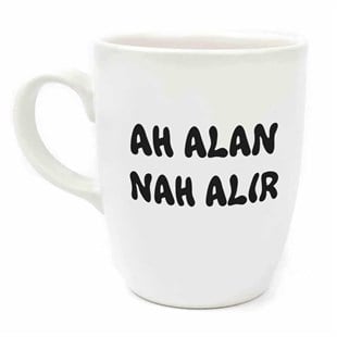 Ah Alan Nah Alır Krem Oval Kupa - Hediye Seramik Kupa