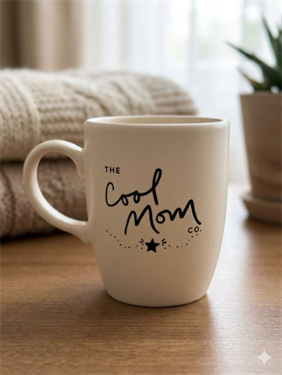 Cool Mom Krem Oval Kupa - Hediyelik Kupa Fincan Mug