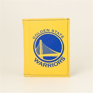 Golden State Warriors Baskılı Sarı Deri Kartlık