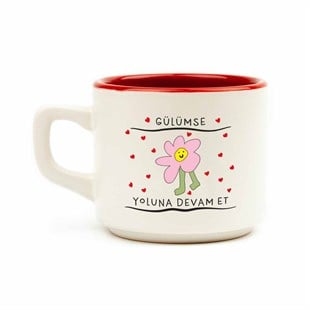 Gülümse, Yoluna Devam Et! Beyaz Venüs Kupa - Hediye Seramik Kupa
