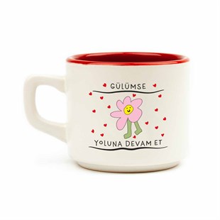 Gülümse, Yoluna Devam Et! Beyaz Venüs Kupa - Hediye Seramik Kupa