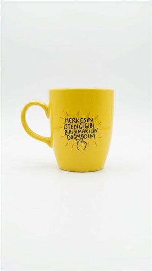 Herkesin İstediği Gibi Sarı Oval Kupa - Hediyelik Kupa Fincan Mug