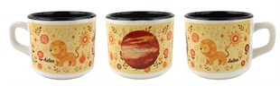 Kişiye Özel Aslan Burcu Tasarımlı Beyaz Burc Kupa - Hediyelik Kupa Fincan Mug