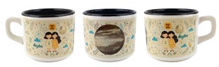 Kişiye Özel İkizler Burcu Tasarımlı Beyaz Burc Kupa - Hediyelik Kupa Fincan Mug