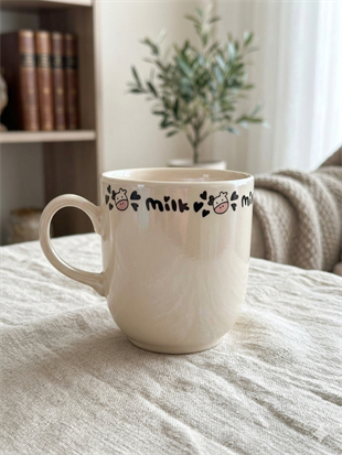 Milk Krem Juno Kupa -Hediyelik Kupa Fincan Mug