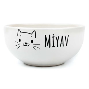Miyav Krem Seramik Kase - Hediye Seramik Kase
