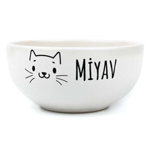 Miyav Krem Seramik Kase - Hediye Seramik Kase