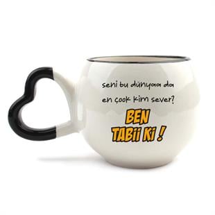 Seni Bu Dünya Da En Çook Kim Sever? El Yapımı Krem Parlak Amour Kupa - El İşçiliği Hediyelik Kupa Bardak Mug