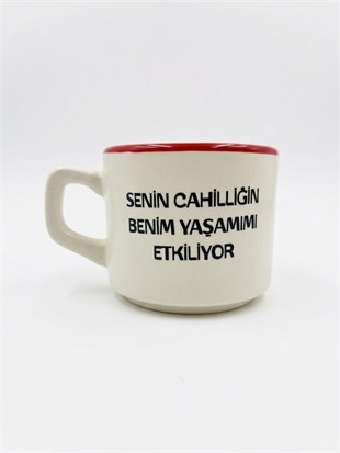 Senin Cahilliğin Benim Yaşamımı Etkiliyor 02 Beyaz Venüs Kupa - Hediyelik Kupa Fincan Mug