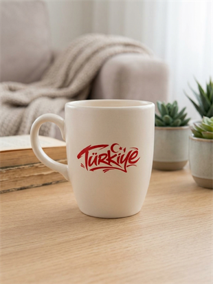 Türkiye Krem Oval Kupa - Hediyelik Kupa Fincan Mug