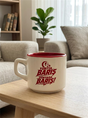 Yurtta Barış Dünyada Barış! Beyaz Venüs Kupa - Hediyelik Kupa Fincan Mug