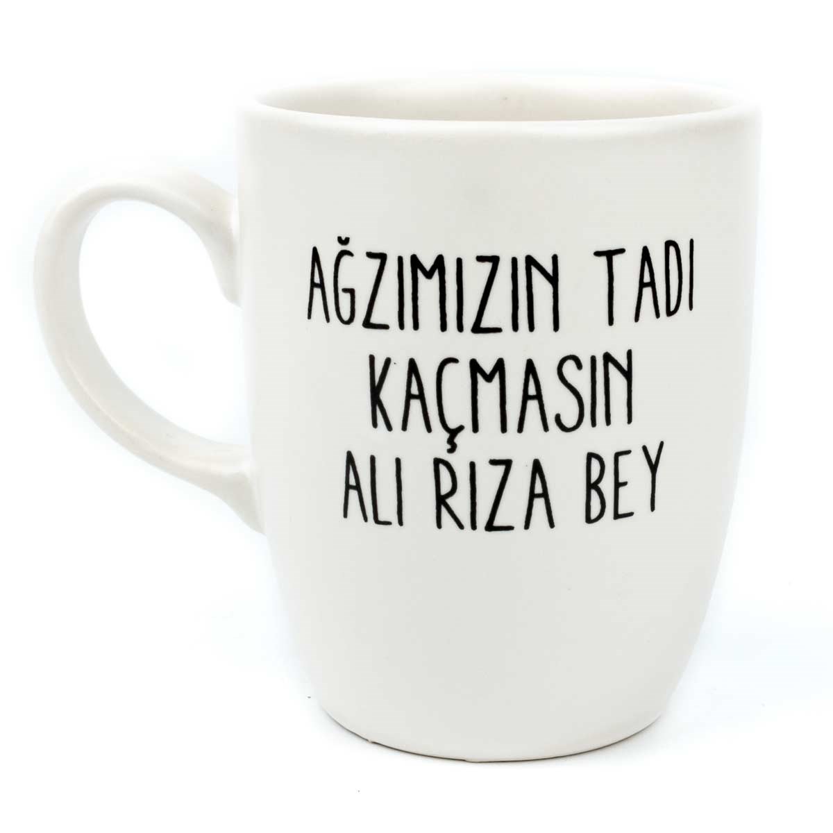 Ağzımızın Tadı Kaçmasın Ali Rıza Bey Krem Oval Kupa - Hediye Seramik Kupa
