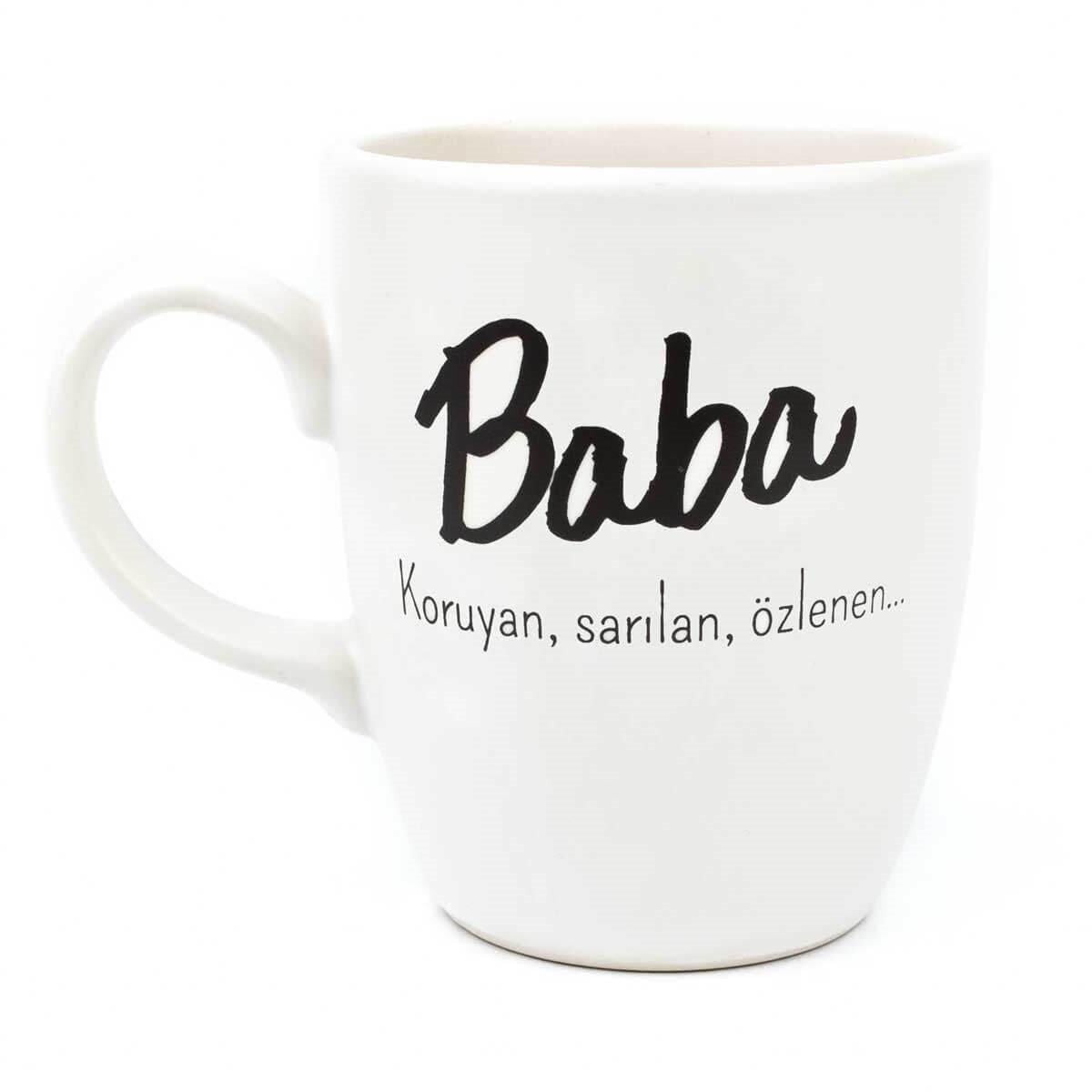 Baba Krem Oval Kupa - Hediye Seramik Kupa