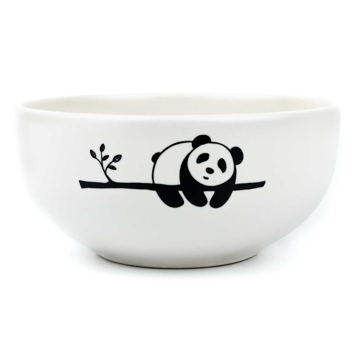 Bambulu Panda Beyaz Seramik Kase - Hediye Seramik Kase