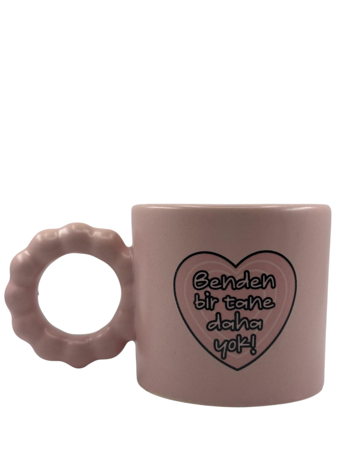 Benden Bir Tane Daha Yok! Baskılı El Yapımı Krem Parlak Prenses Kupa - El İşçiliği Hediyelik Kupa Bardak