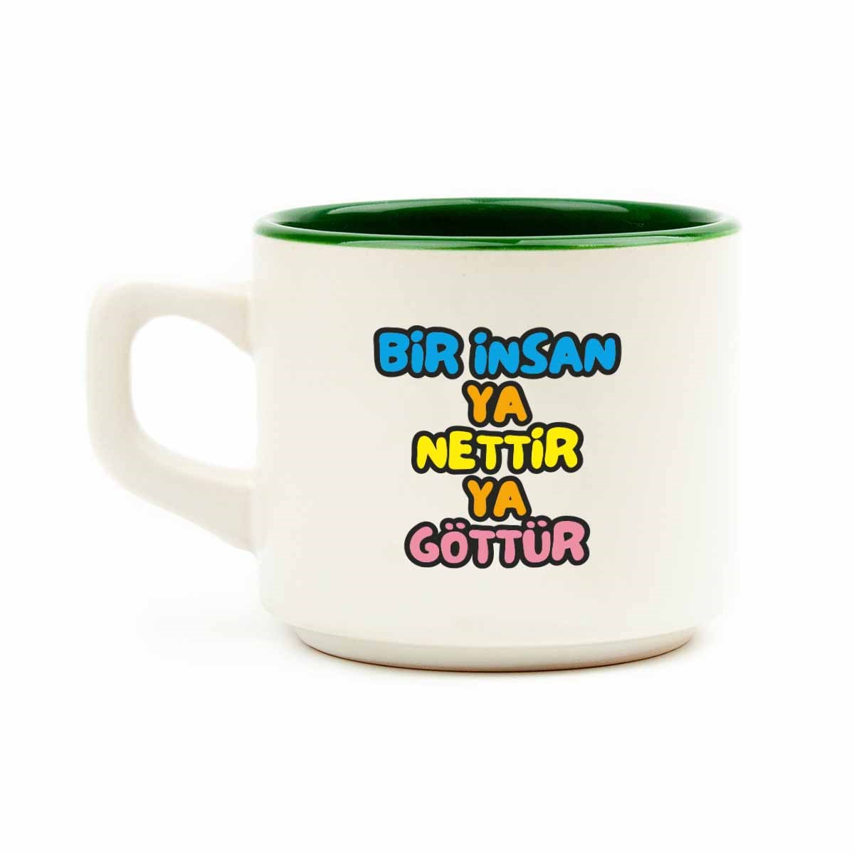 Bir İnsan Ya Nettir Ya Göttür Beyaz Venüs Kupa - Hediye Seramik Kupa