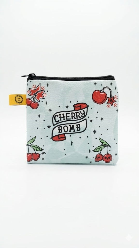 Cherry Bomb Tasarımlı Bozuk Para Cüzdanı