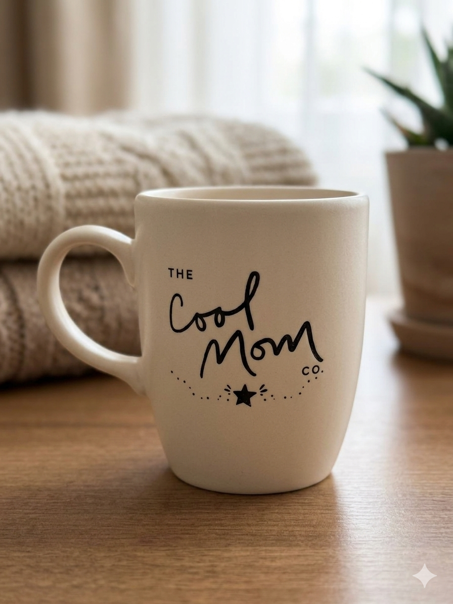 Cool Mom Krem Oval Kupa - Hediyelik Kupa Fincan Mug
