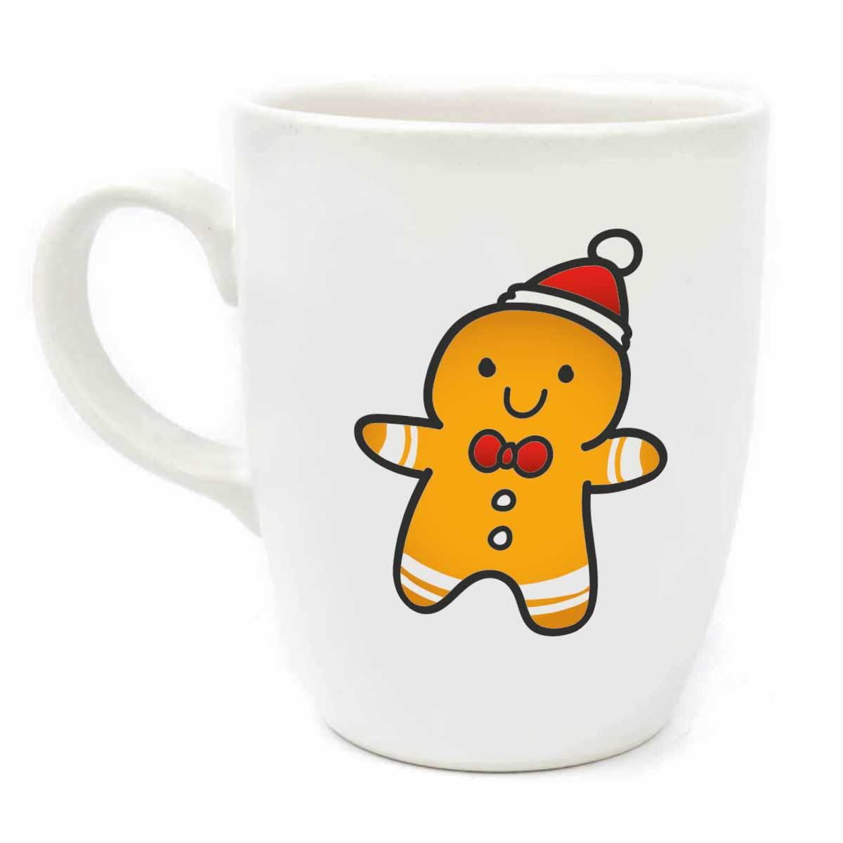 Gingerbread Cinnamon Cookie Krem Oval Kupa No:17-Yılbaşı Temalı Kupa