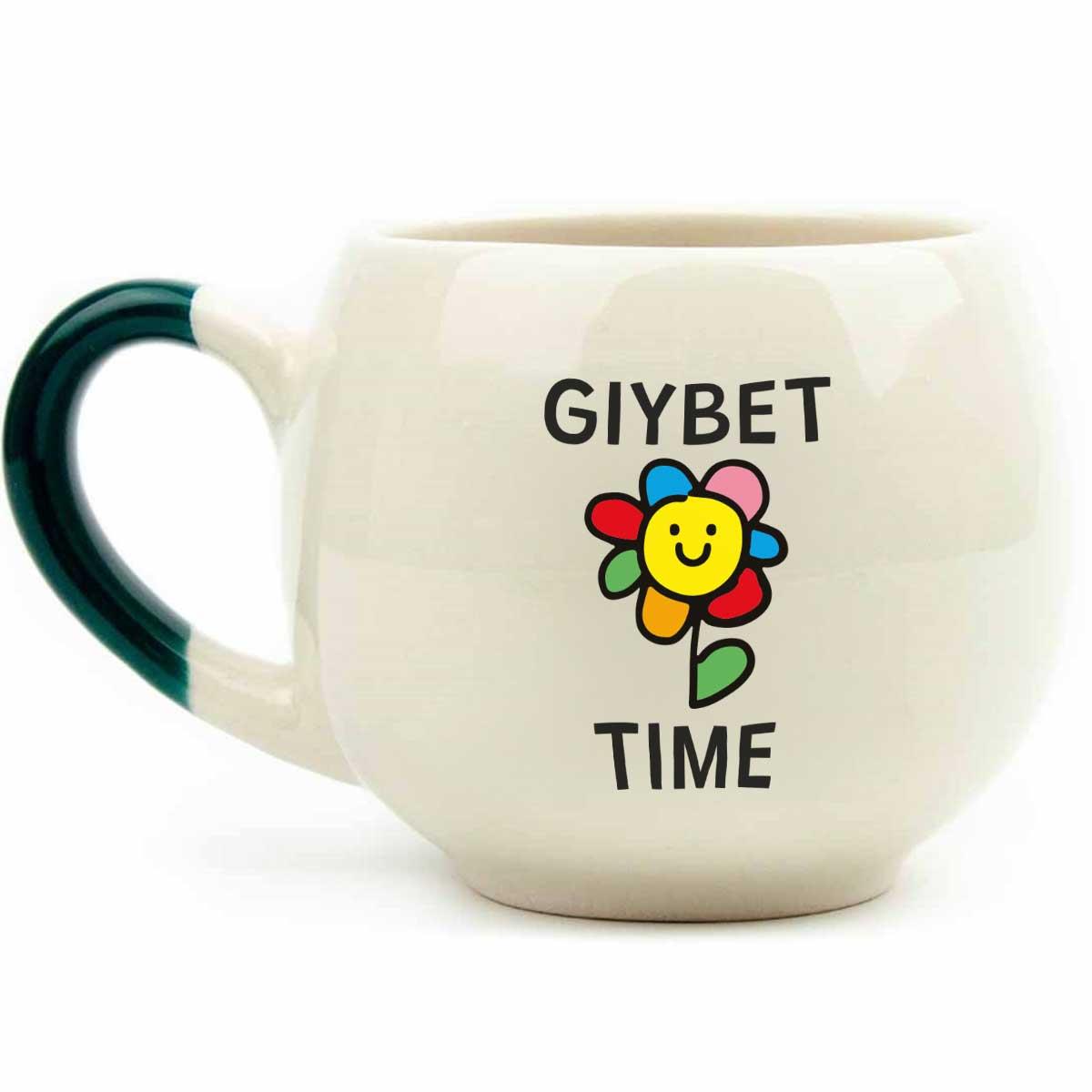 Gıybet Time! Krem Parlak Balon Kupa - Hediye Seramik Kupa