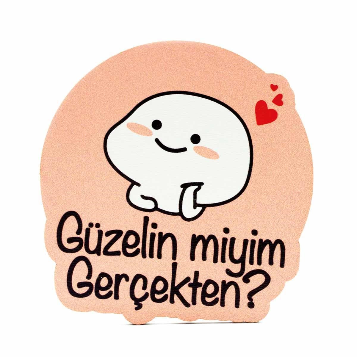 Güzelin Miyim Gerçekten? Ahşap Bardak Altlığı