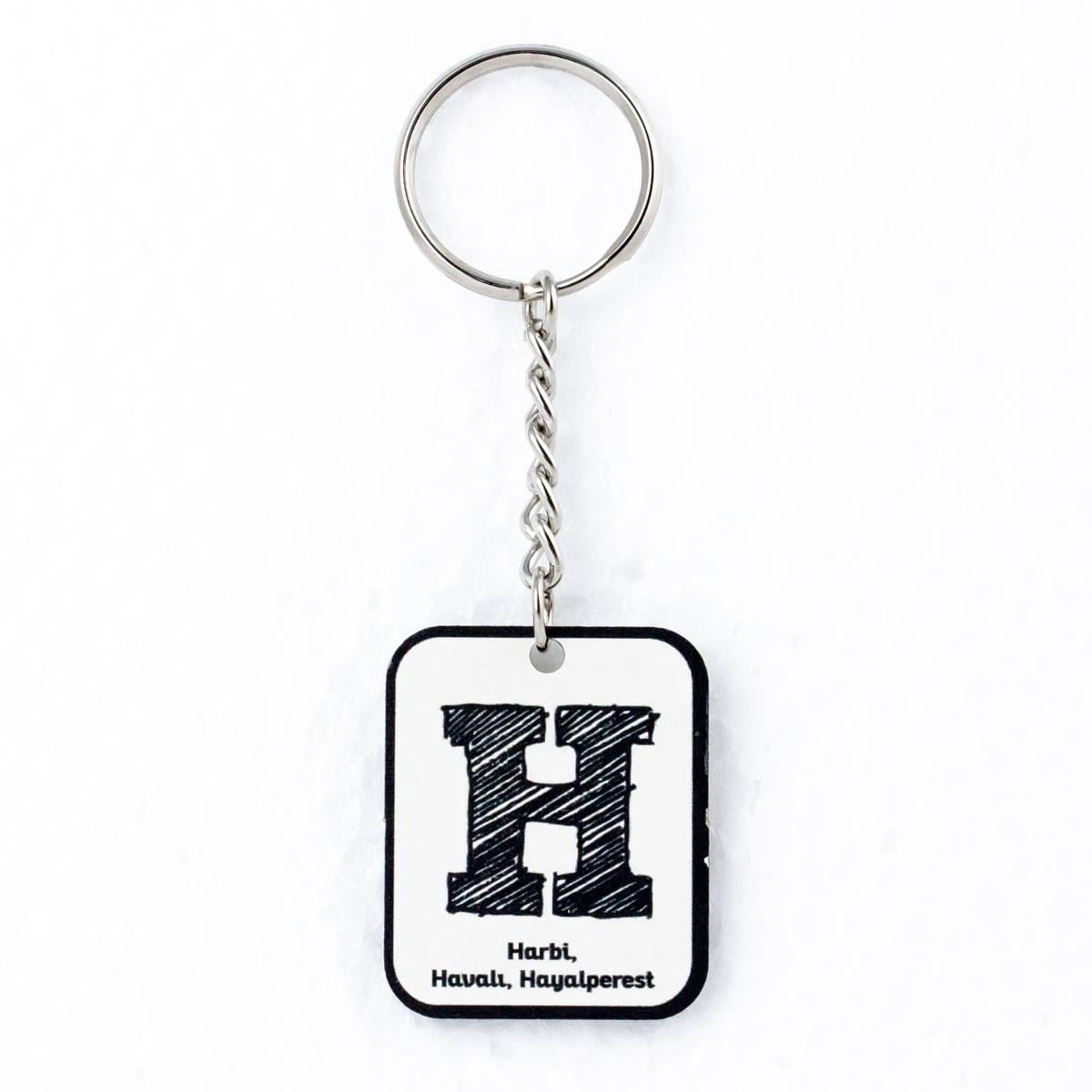 ''H'' Harfi Ahşap Anahtarlık