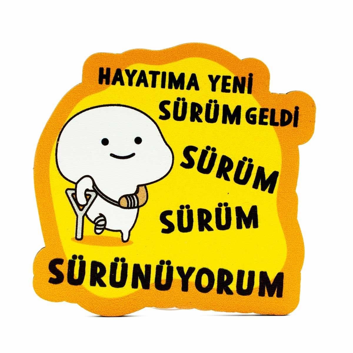 Hayatıma Yeni Sürüm Geldi Ahşap Bardak Altlığı