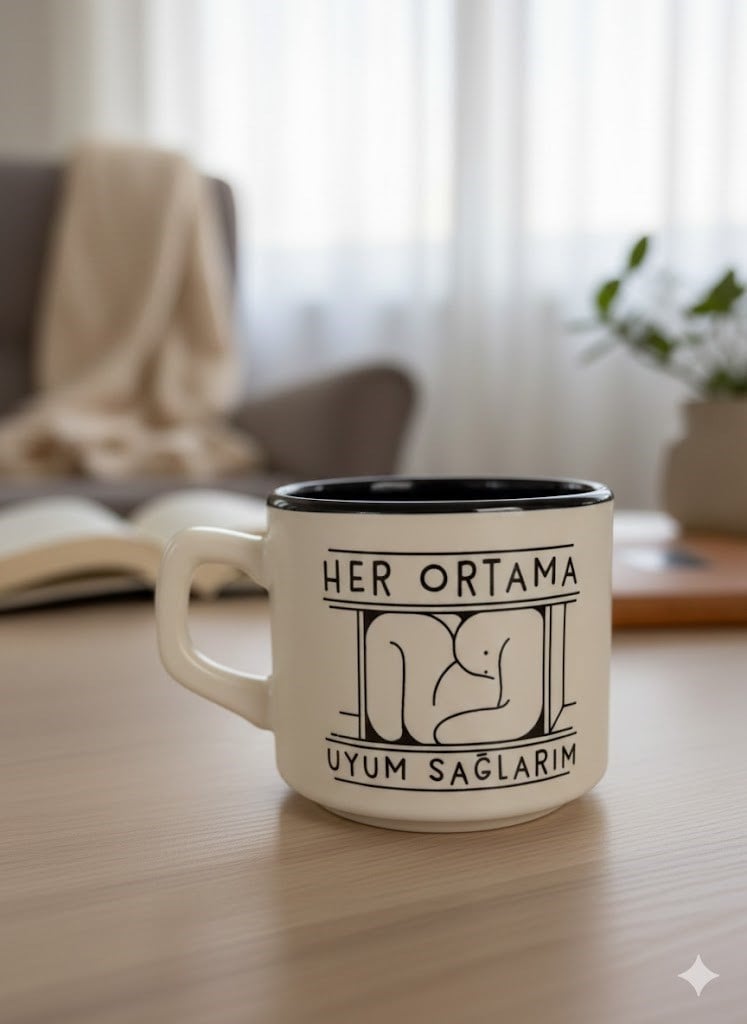 Her Ortama Uyum Sağlarım Beyaz Venüs Kupa -Hediyelik Kupa Fincan Mug